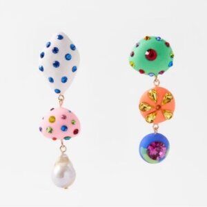 Zara Mismatched Colorful Jewel Earrings New with gift box 🎁
